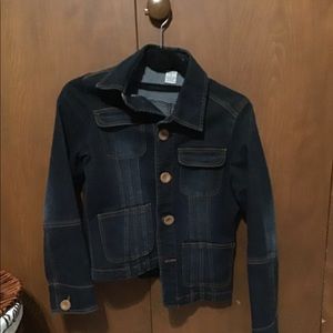 Tulle Petite Button Down Jean Jacket